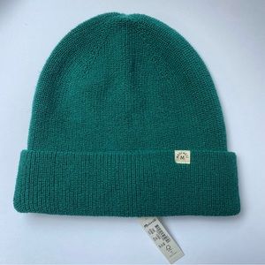 Madewell Resourced recycled cotton cuffed beanie in  malachite green NWT